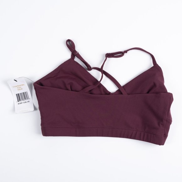 NEW Sol & Mane Cross Back Bra Plum Yoga sports bra - Picture 2 of 9